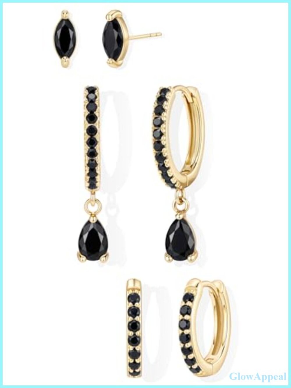 14K Gold Plated Huggie Hoop Earrings Set Hypoallergenic Dainty Stackable